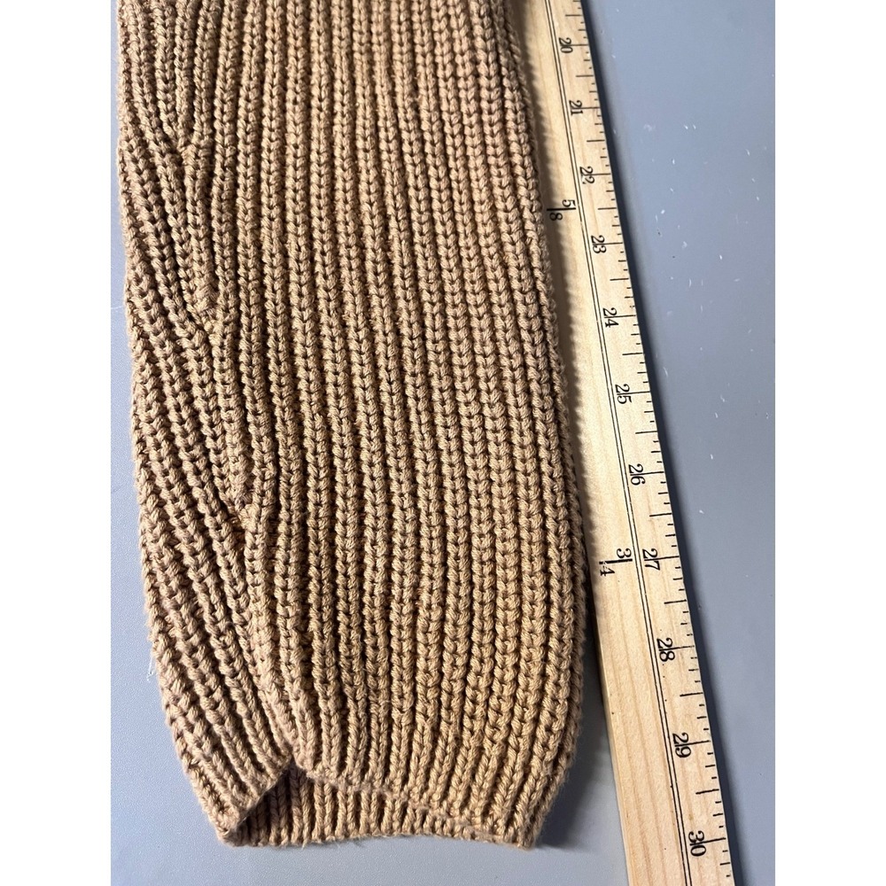 Quince 100% Organic Cotton Fisherman Crew Sweater Camel Brown Size L CGC01-5708 - Picture 11 of 11